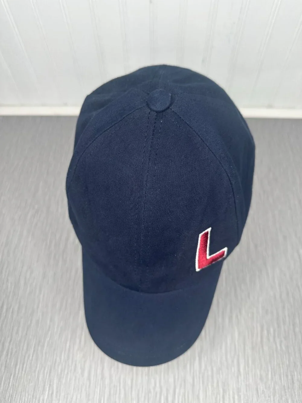 Zara Womens Navy Blue Baseball Cap Distinctive Embroidered Red letter 